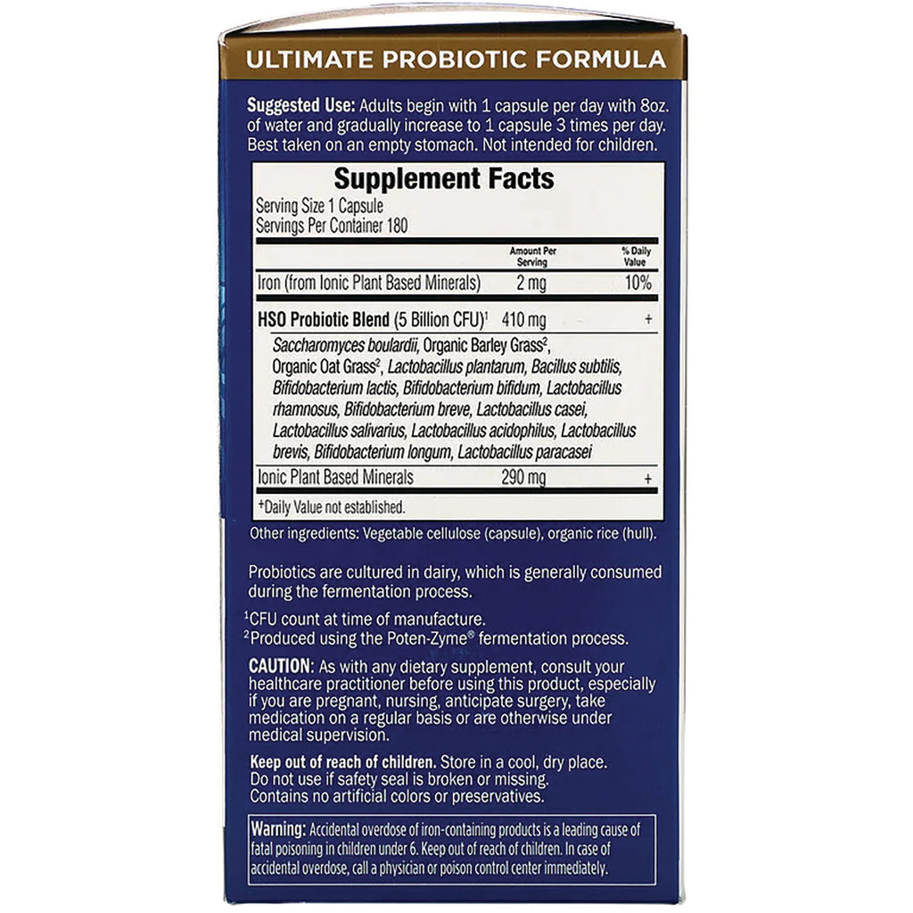 GLF069 | Back panel showing Supplement Facts, probiotic blend, ingredient list and warning text - Thumbnail