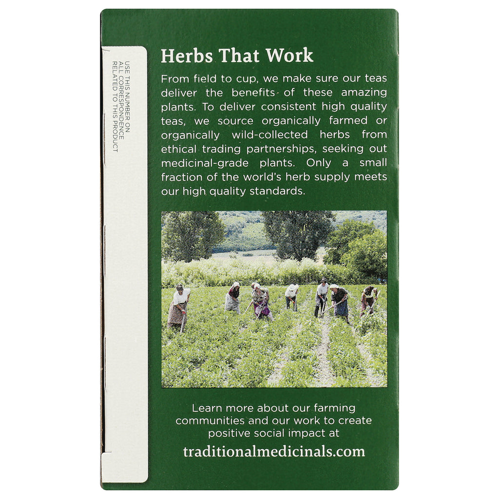 TMD050 | Herbs That Work panel with sourcing text, farm photo of people harvesting, traditionalmedicinals.com - Thumbnail