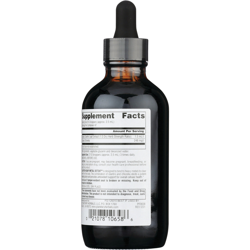 PF099 | Back of amber dropper bottle showing Supplement Facts label and barcode - Thumbnail