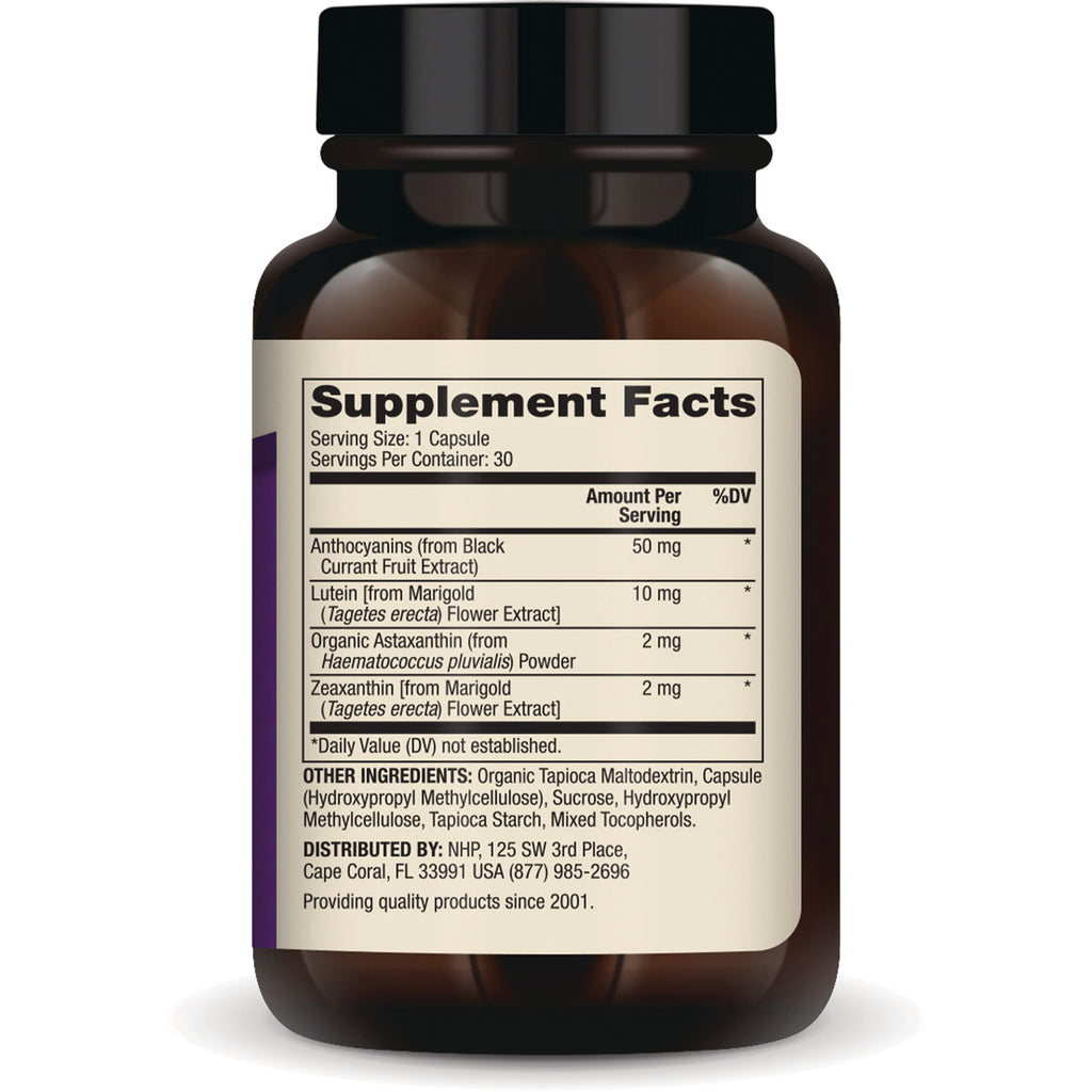 MRC053 | Supplement Facts label on back of brown bottle showing serving size 1 capsule and ingredient amounts - Thumbnail