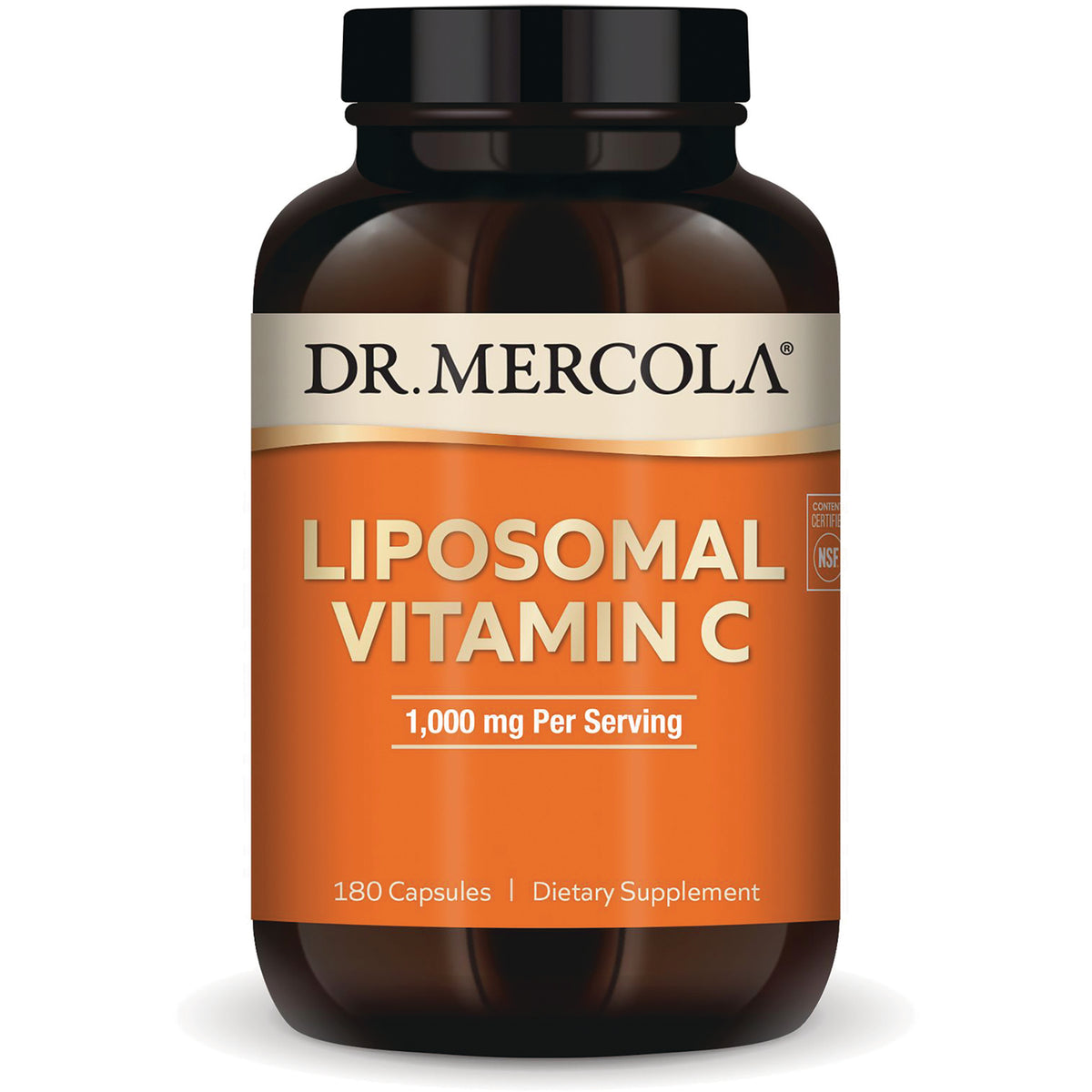 MRC097 | Dr. Mercola Liposomal Vitamin C bottle, 1,000 mg per serving, 180 capsules