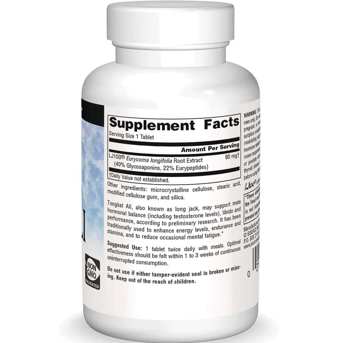 SN365 | Back label with Supplement Facts panel and suggested use on supplement bottle