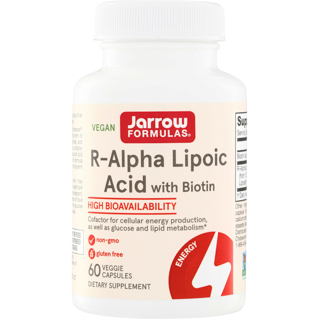 JR230 | Jarrow Formulas R-Alpha Lipoic Acid with Biotin, 60 veggie capsules - Thumbnail