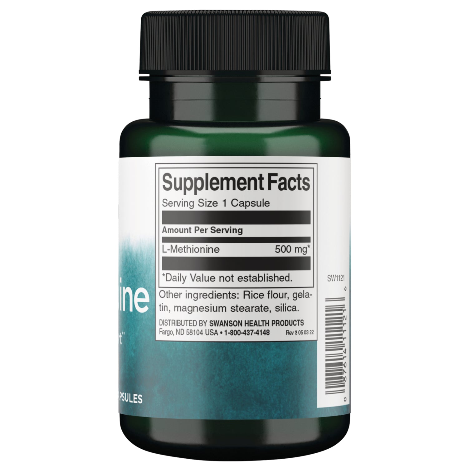 SW1121 | Back label with Supplement Facts