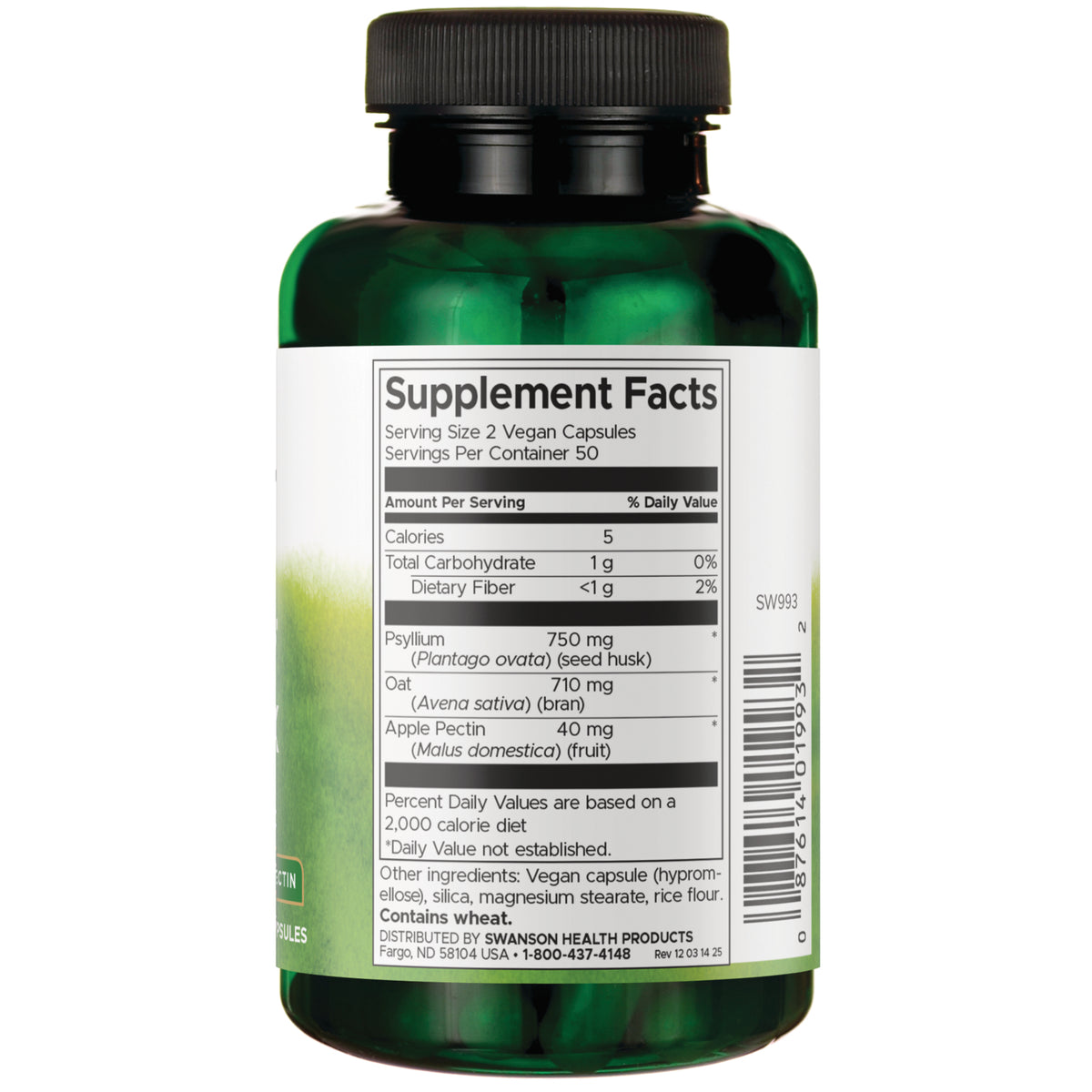 SW993 | Back label with Supplement Facts