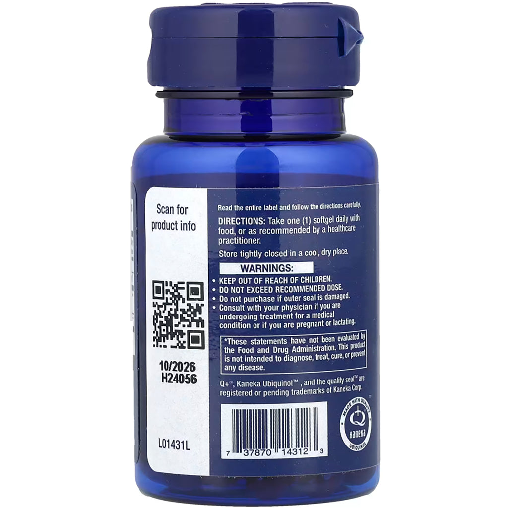 LE113 | Blue supplement bottle back label showing directions, warnings, QR code and barcode - Thumbnail