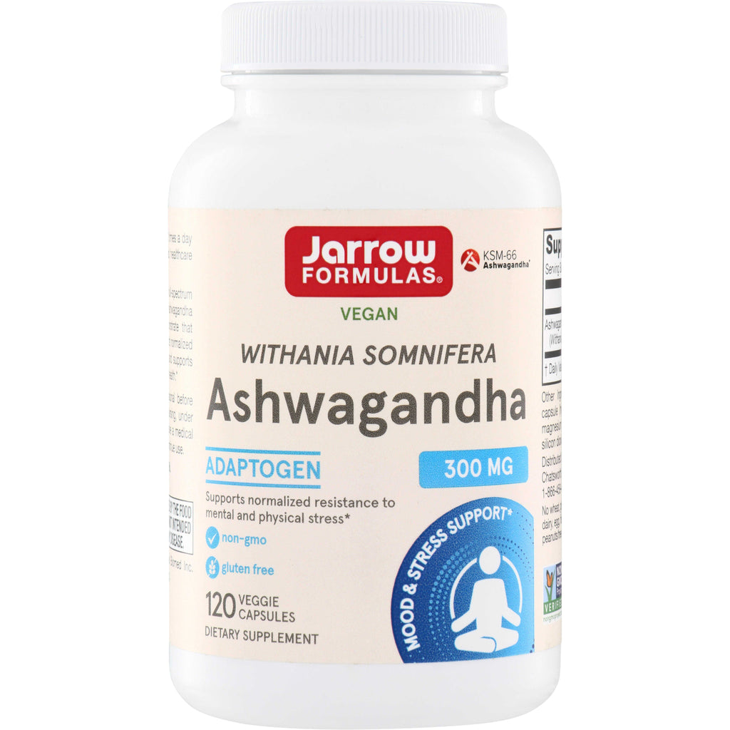JR075 | Jarrow Formulas Ashwagandha 300 mg vegan dietary supplement, 120 veggie capsules - Thumbnail