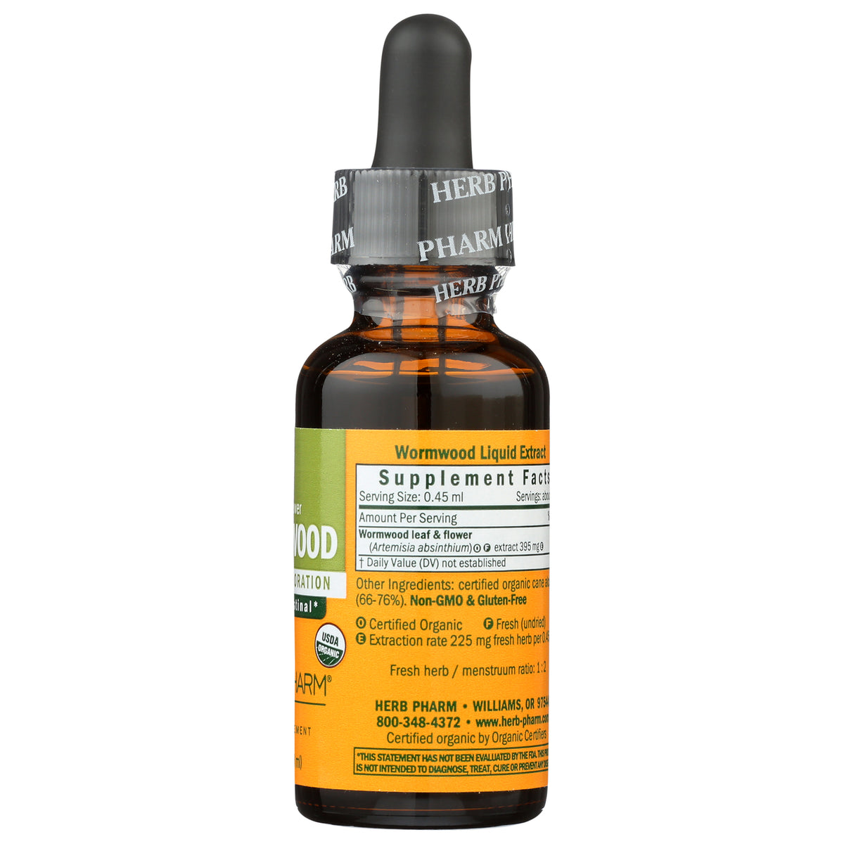 Herb Pharm Wormwood Liquid Extract dropper bottle with Supplement Facts label
