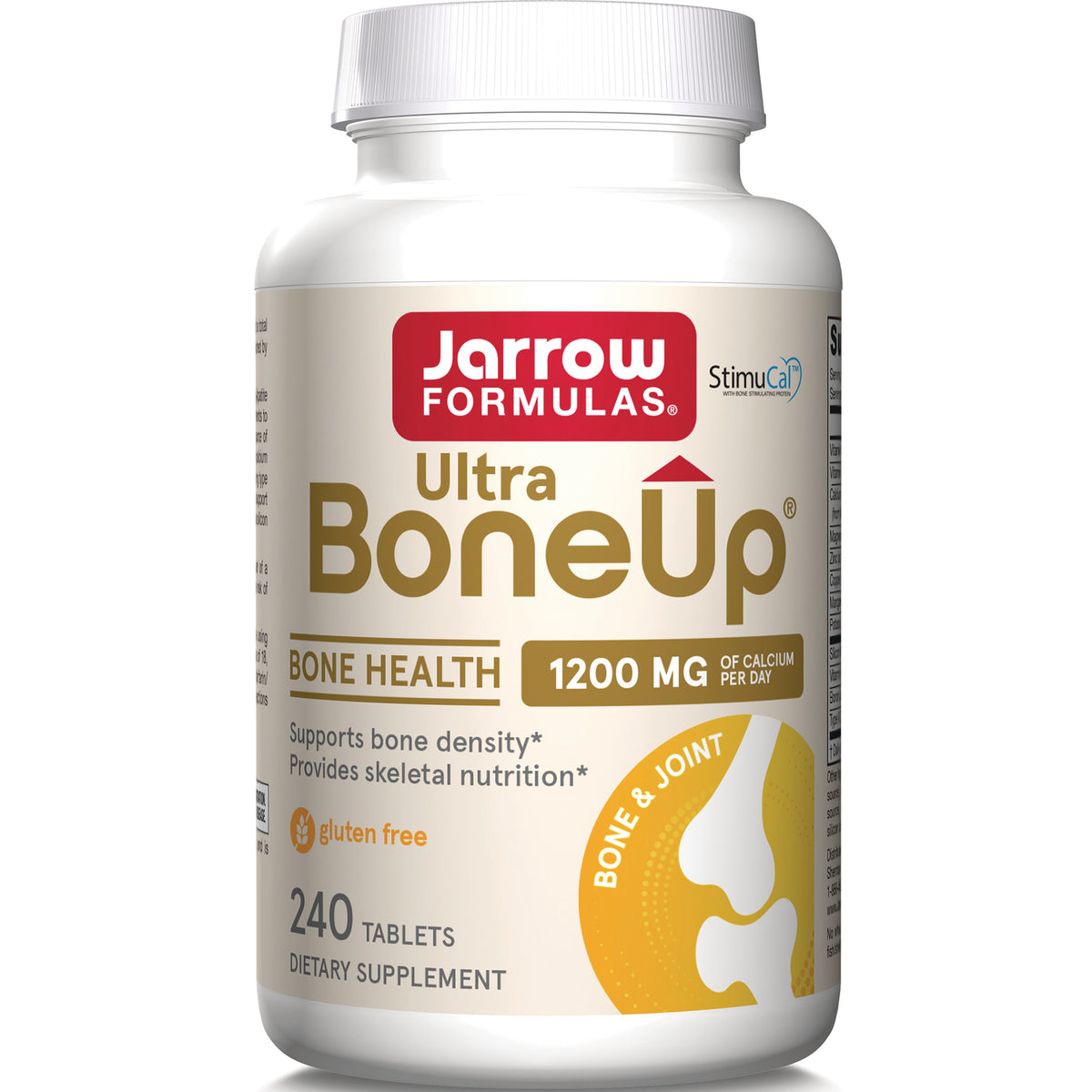 JR293 | Jarrow Formulas Ultra BoneUp bottle, 240 tablets, 1200 mg calcium per day bone health supplement