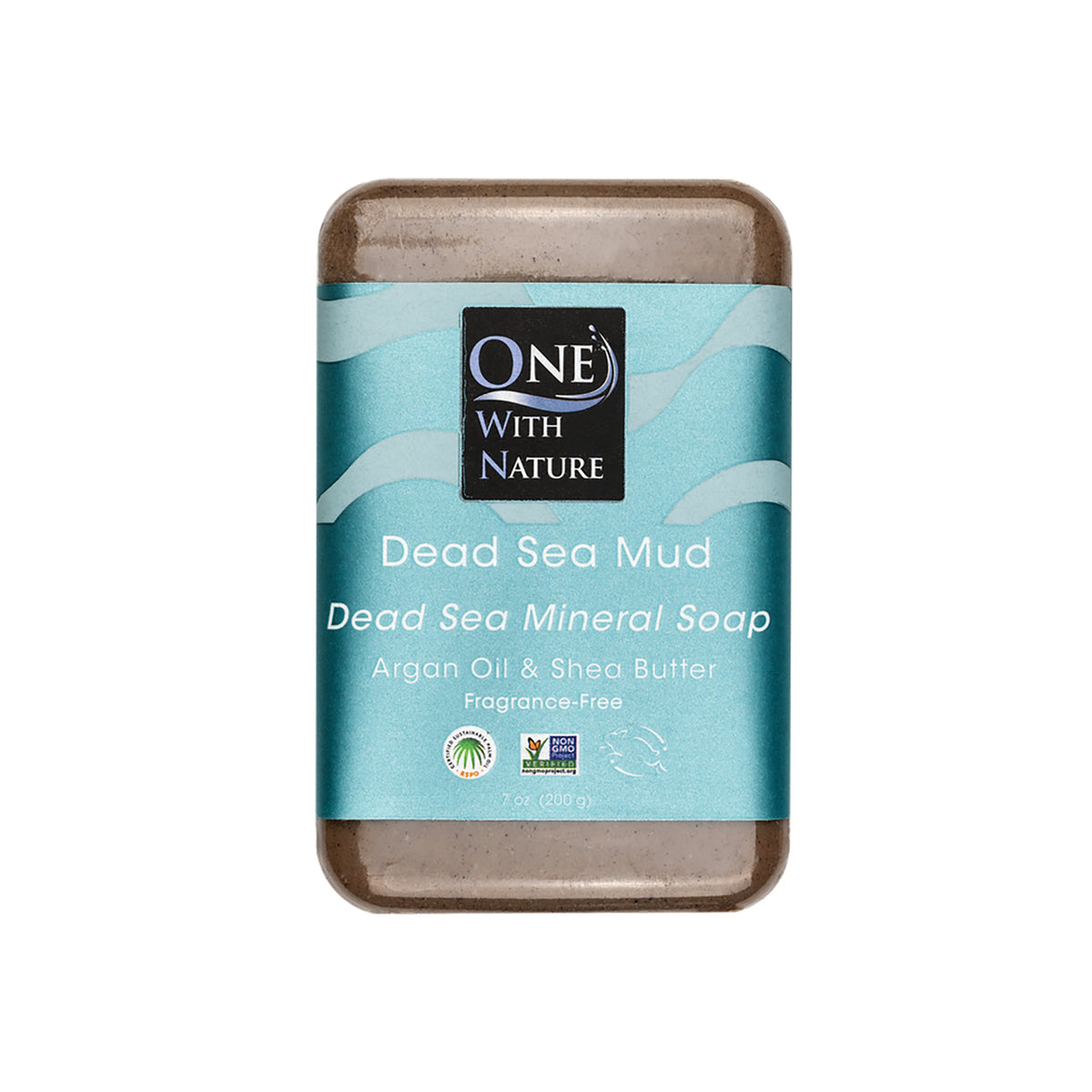OWN006 | One With Nature Dead Sea Mud triple milled soap bar with argan oil and shea butter, 7 oz