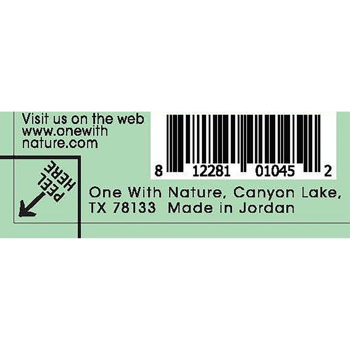 OWN027 | Back label with barcode, website, and Made in Jordan text