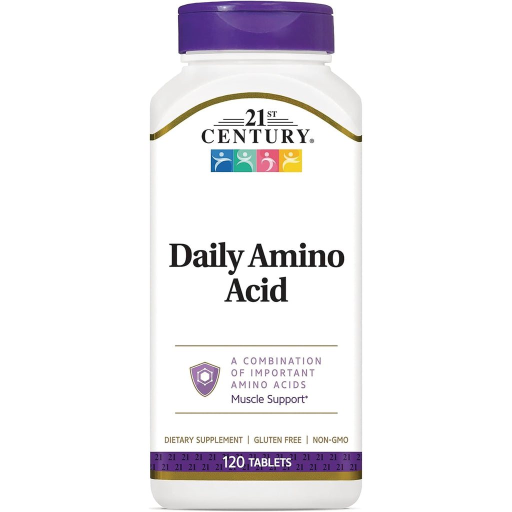CNT288 | 21st Century Daily Amino Acid white bottle with purple cap, dietary supplement 120 tablets - Thumbnail
