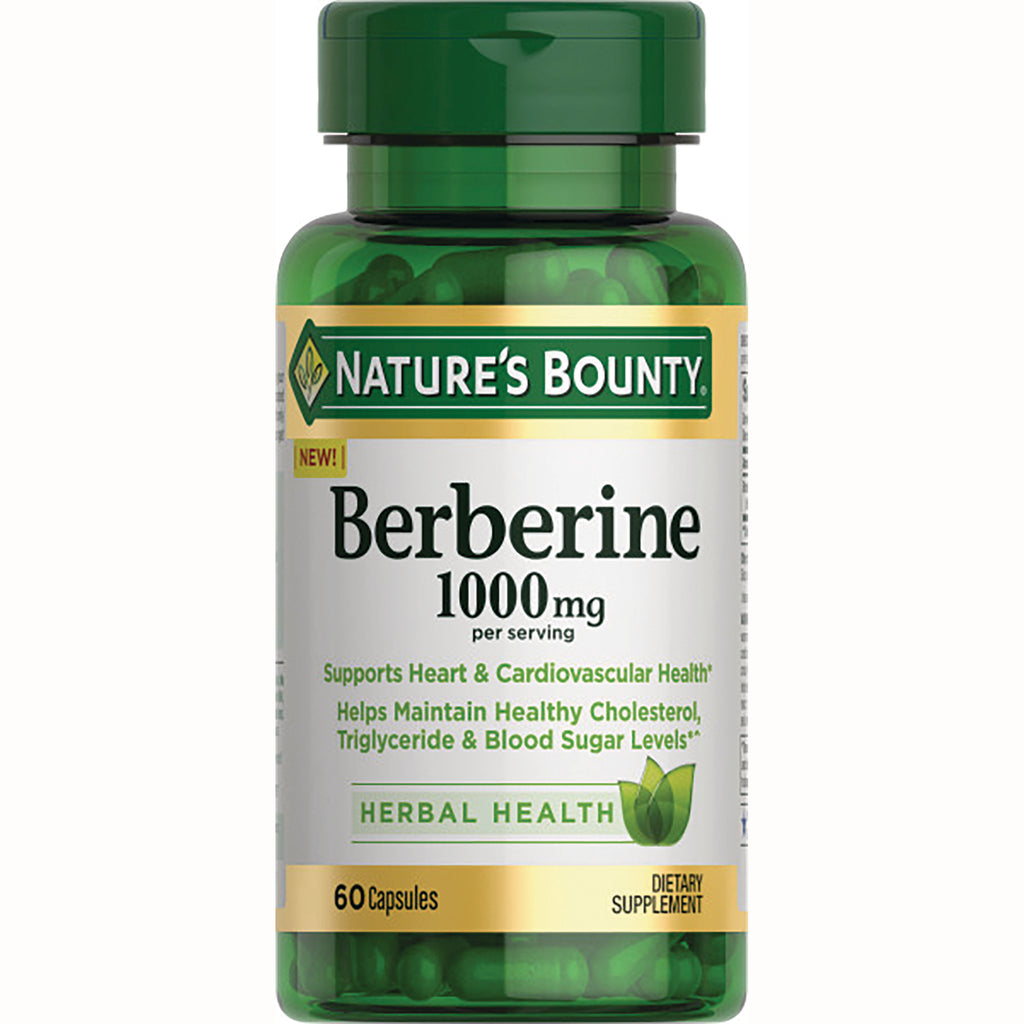 NBY070 | Nature's Bounty Berberine 1000 mg bottle, 60 capsules herbal supplement - Thumbnail