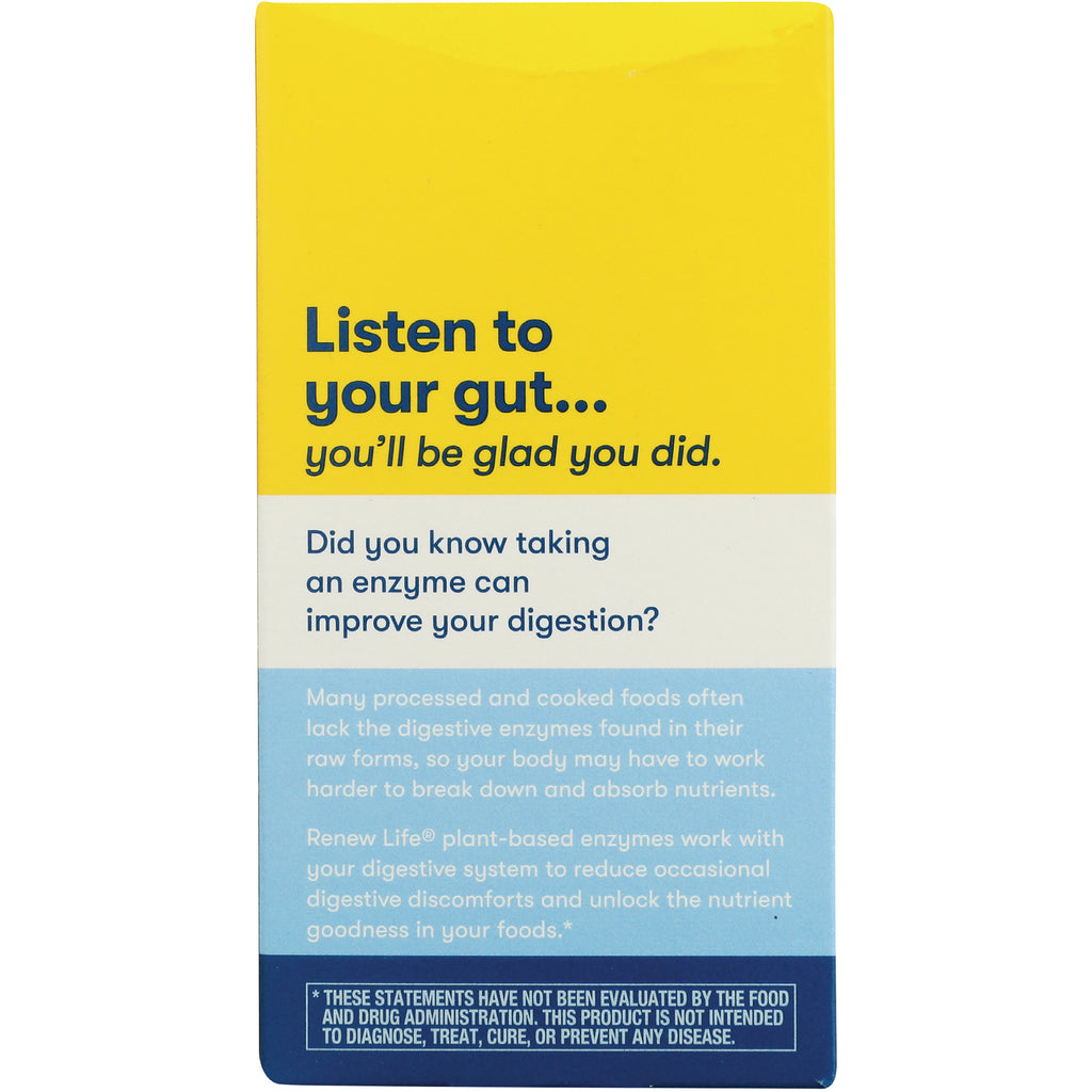 RNL226 | product infographic panel reading Listen to your gut... you'll be glad you did with explanatory text about digestive enzymes - Thumbnail