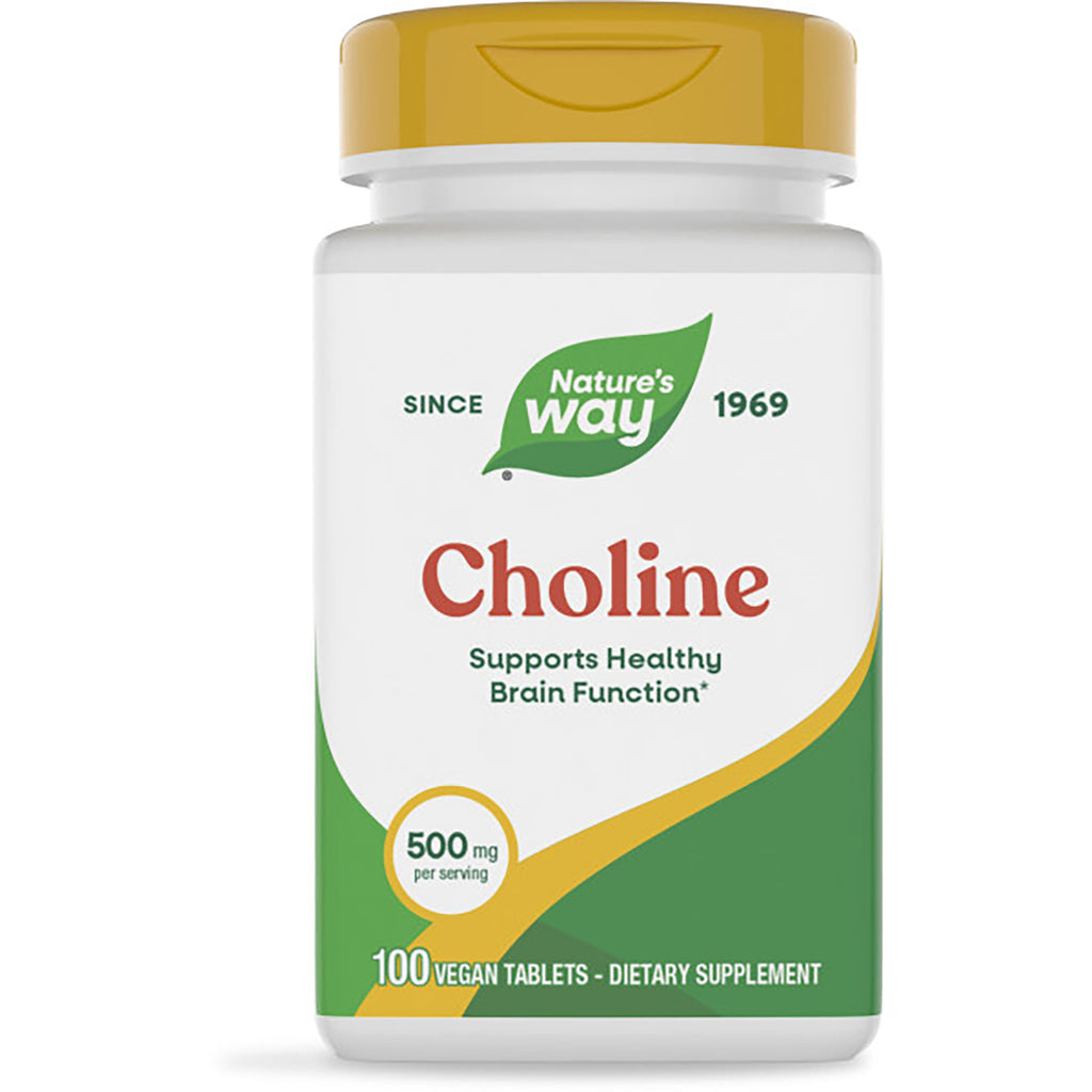 NW720 | Nature's Way CHOLINE bottle front label, 100 vegan tablets, 500 mg per serving - Thumbnail