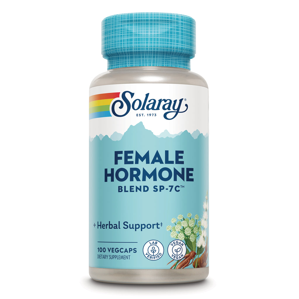 SLR449 | Solaray Female Hormone Blend SP-7C supplement bottle front showing 100 vegcaps and herbal support - Thumbnail
