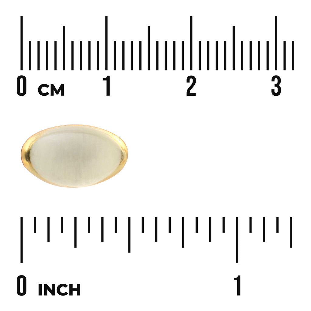 SW402 | Softgel capsule shown with size scale in cm and inches - Thumbnail