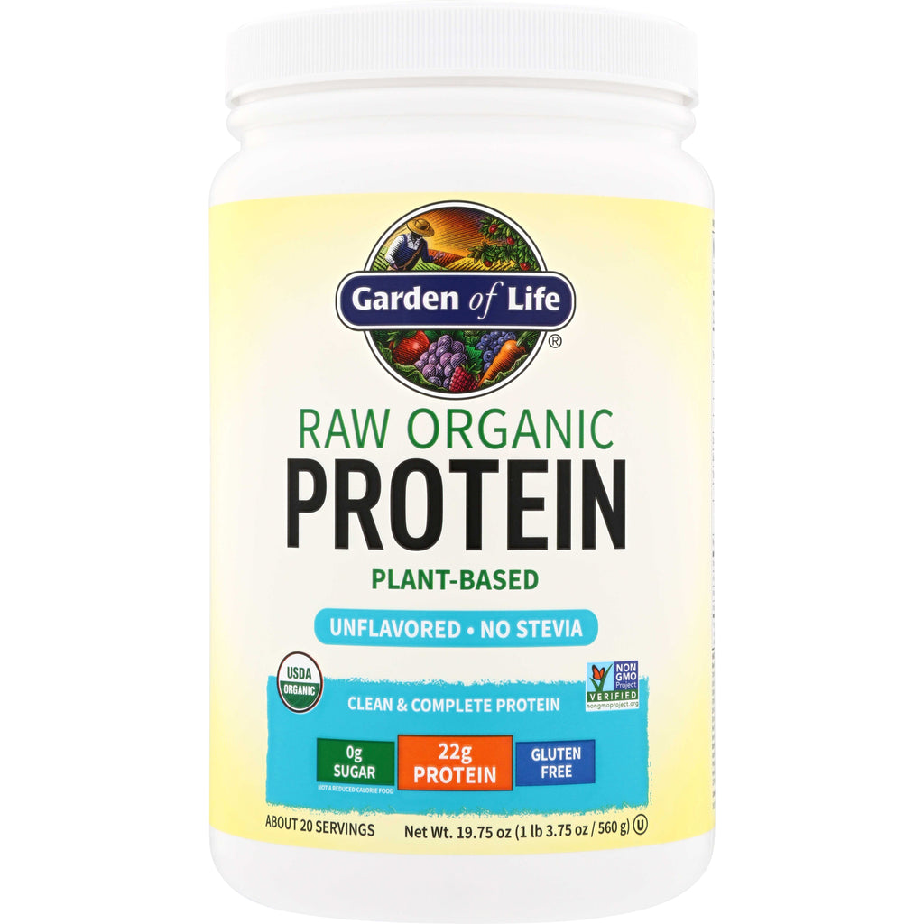 GLF062 | Garden of Life Raw Organic Protein plant-based powder, Unflavored, No Stevia, 22g protein - Thumbnail
