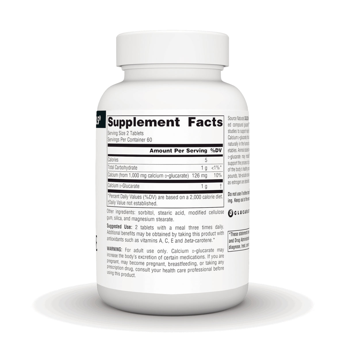 SN459 | Supplement bottle back label with Supplement Facts, suggested use, warnings, and other ingredients