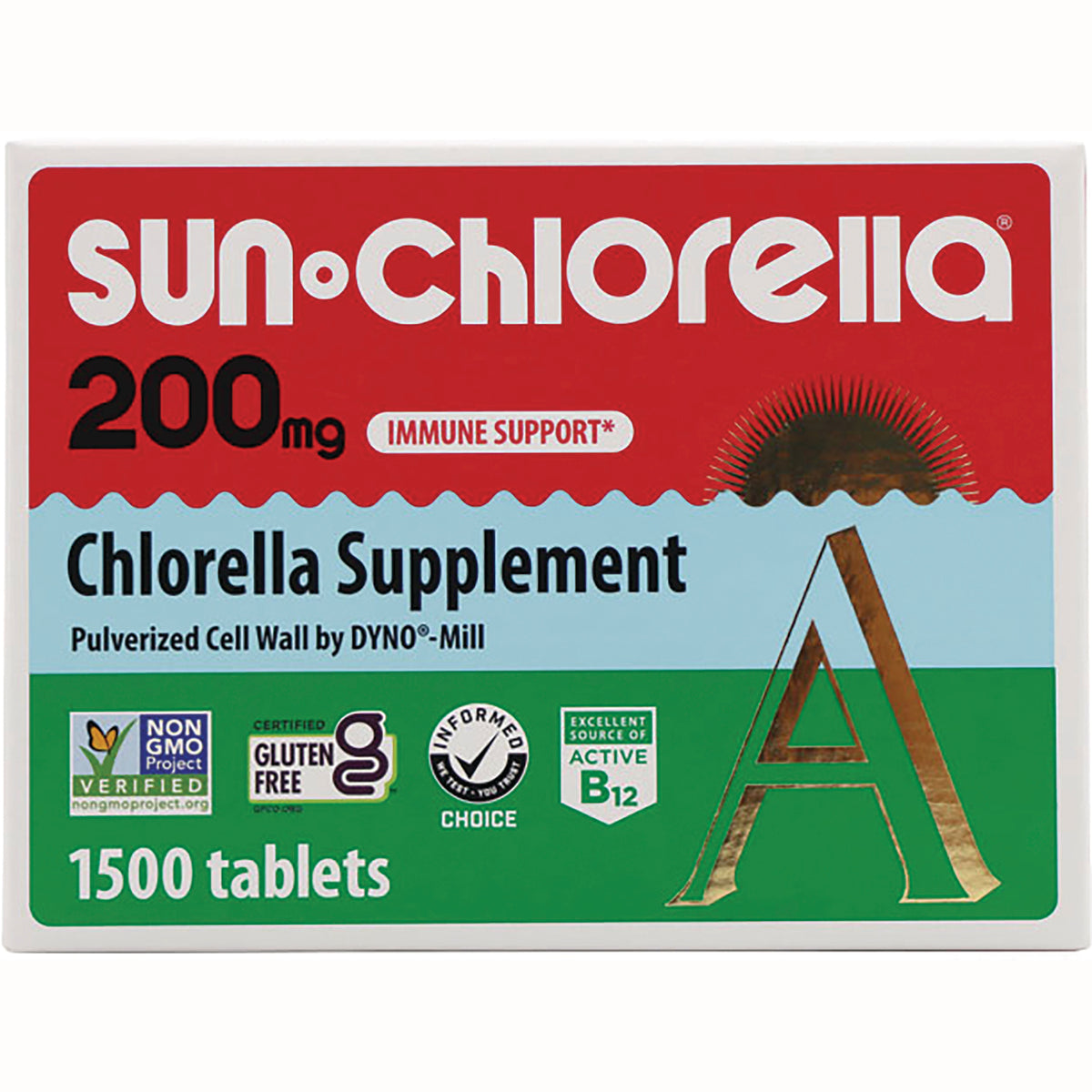 SU007 | Sun Chlorella 200 mg Chlorella Supplement, immune support, 1500 tablets