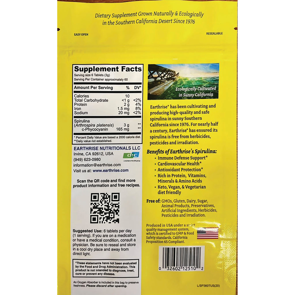 ER057 | back of yellow supplement pouch showing Supplement Facts panel, QR code, barcode, and benefits text - Thumbnail