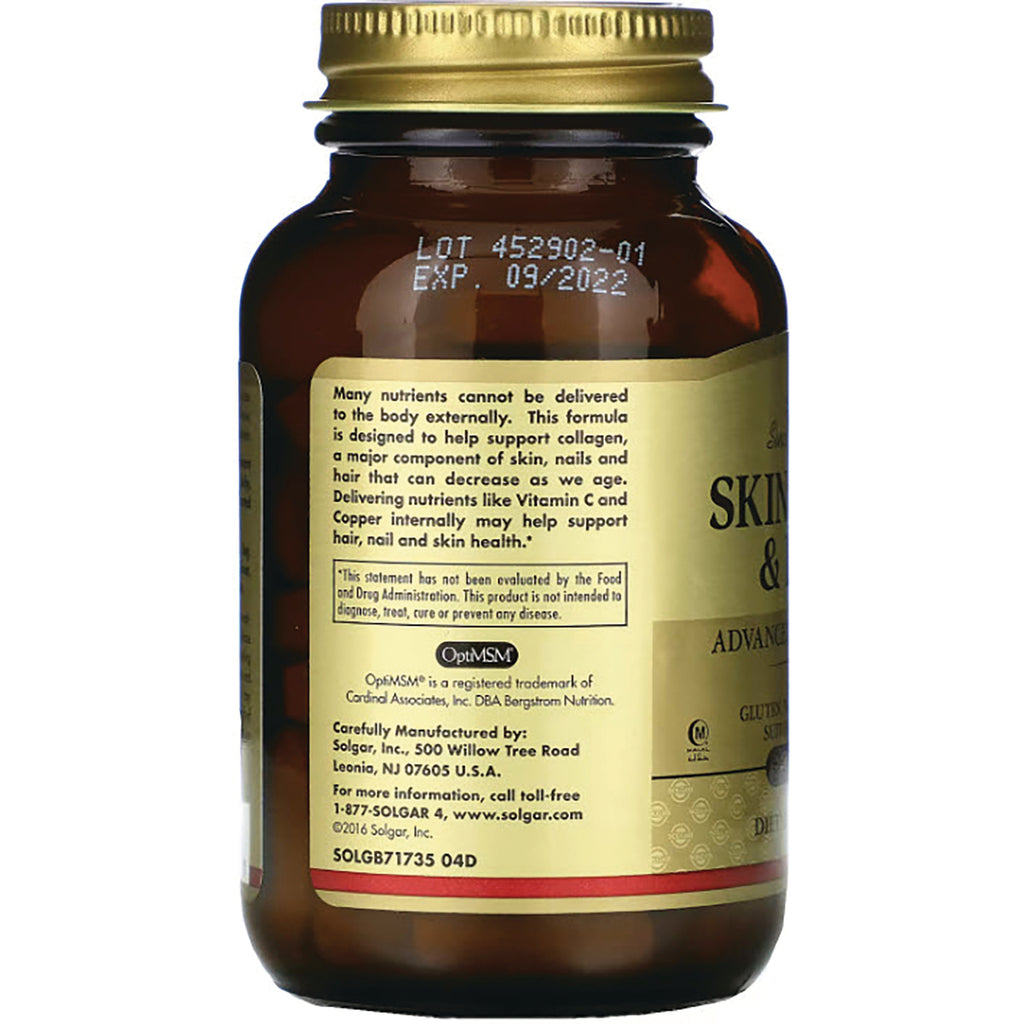 SLG237 | back label of amber supplement bottle showing lot 452902-01, EXP 09/2022 and manufacturer information - Thumbnail
