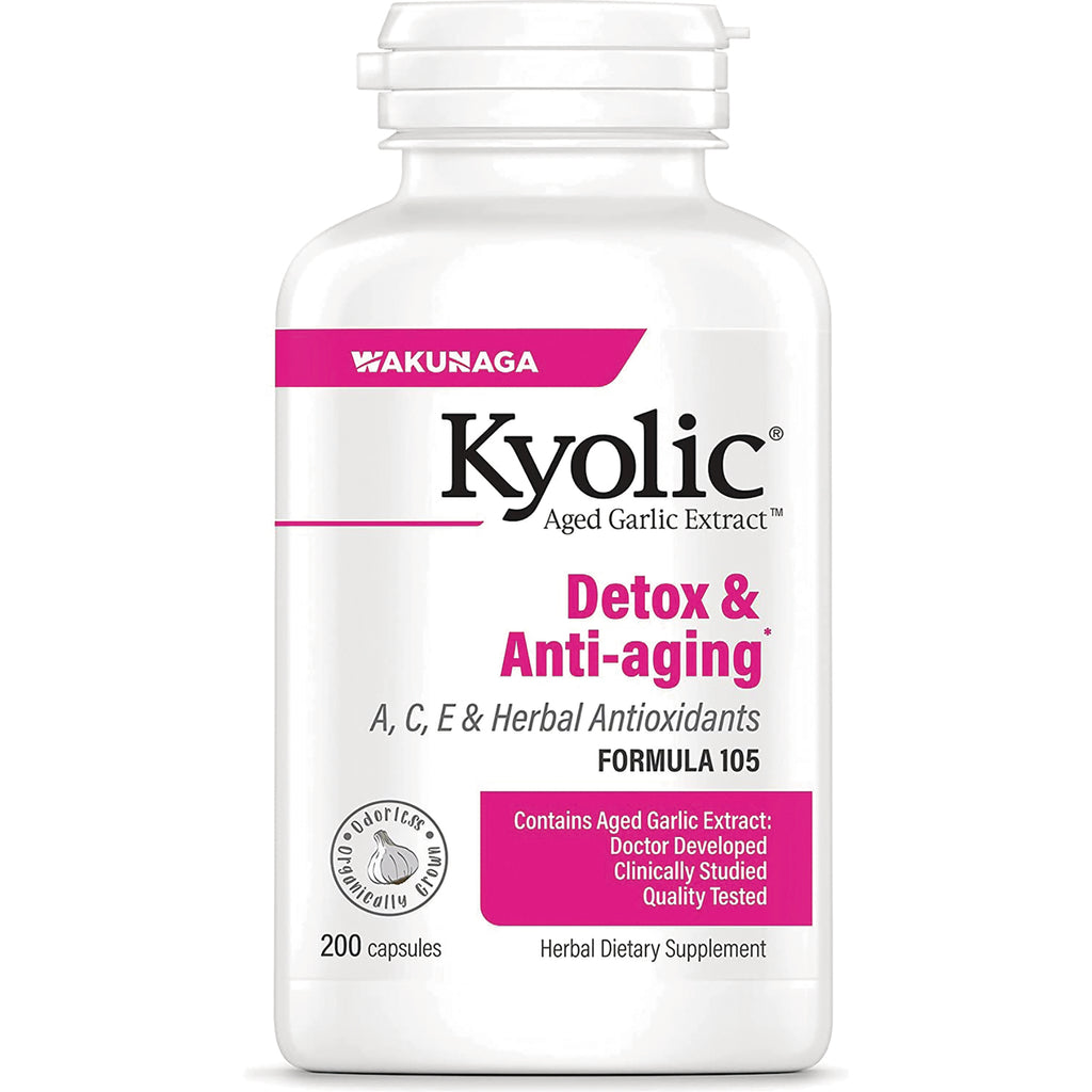 KY083 | Kyolic Aged Garlic Extract Detox & Anti-aging Formula 105 white bottle, 200 capsules - Thumbnail