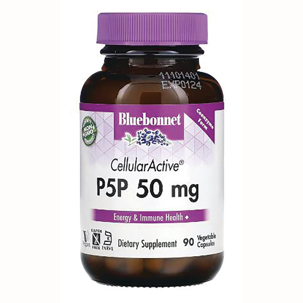 BLU065 | Bluebonnet CellularActive P5P 50 mg dietary supplement bottle front, 90 vegetable capsules - Thumbnail