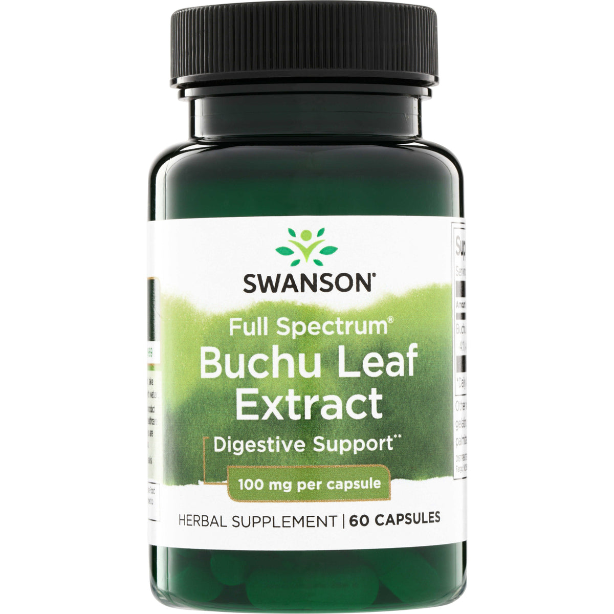 SW1265 | Swanson Full Spectrum Buchu Leaf Extract, Digestive Support, 100 mg per capsule, 60 capsules