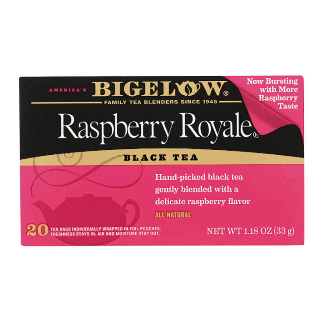 BGT001 | Bigelow Raspberry Royale black tea box, 20 tea bags, net wt 1.18 oz - Thumbnail