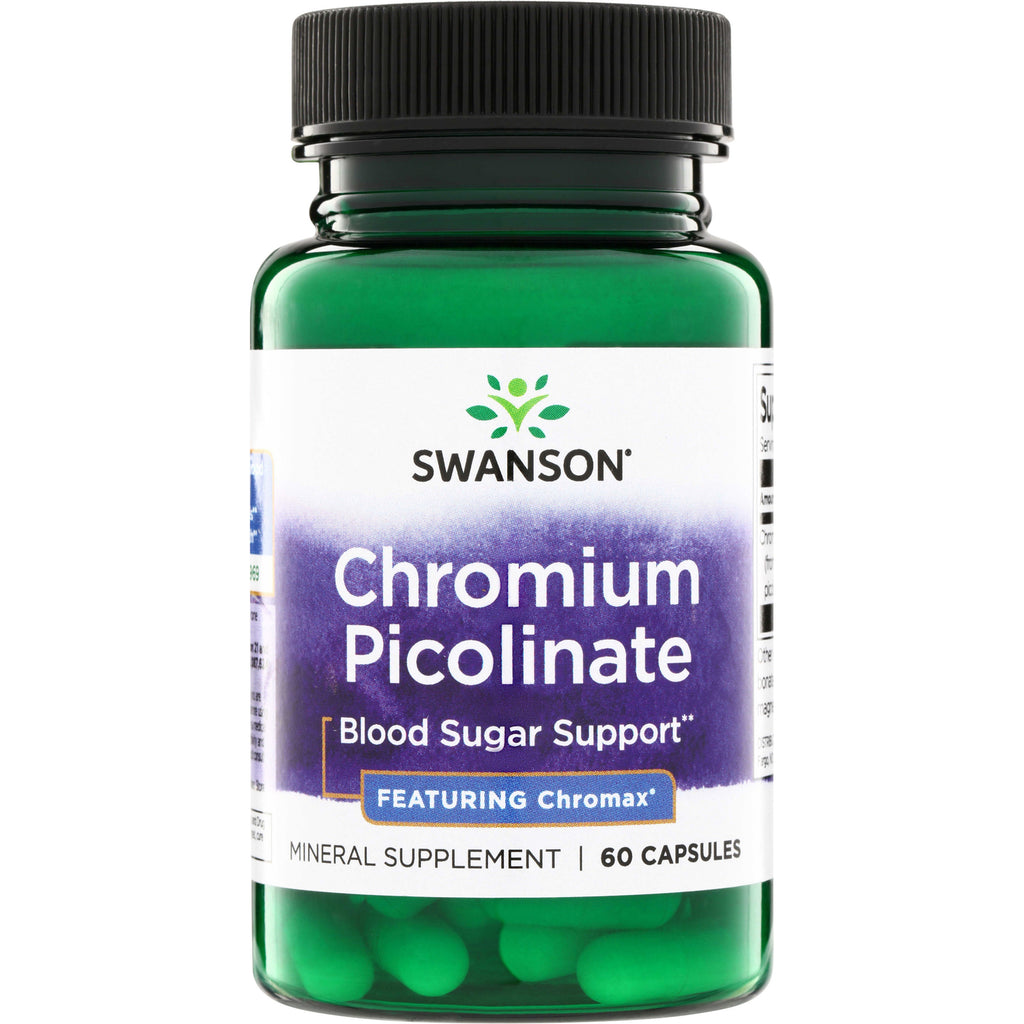 SWD005 | Swanson Chromium Picolinate, Blood Sugar Support, Featuring Chromax, 60 capsules - Thumbnail