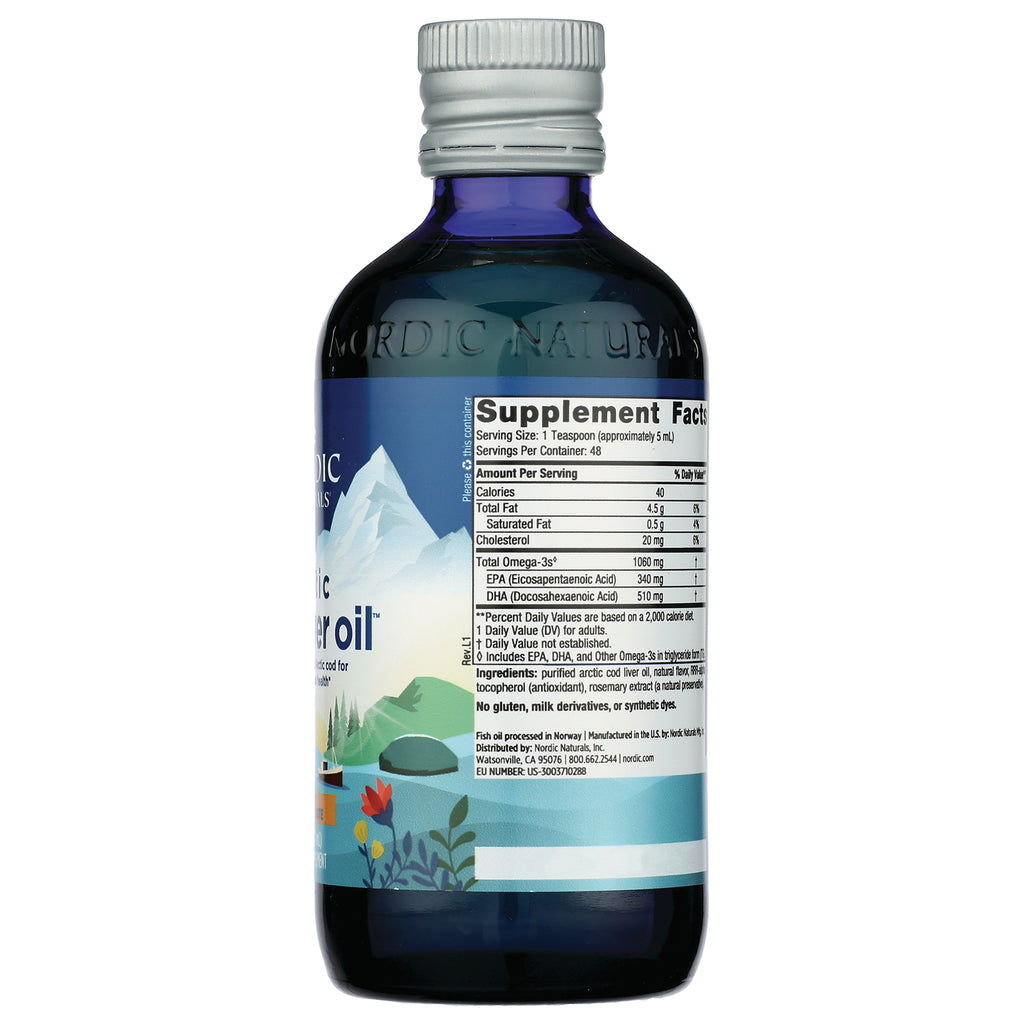 NRN073 | back of blue Nordic Naturals bottle showing Supplement Facts label and ingredients - Thumbnail