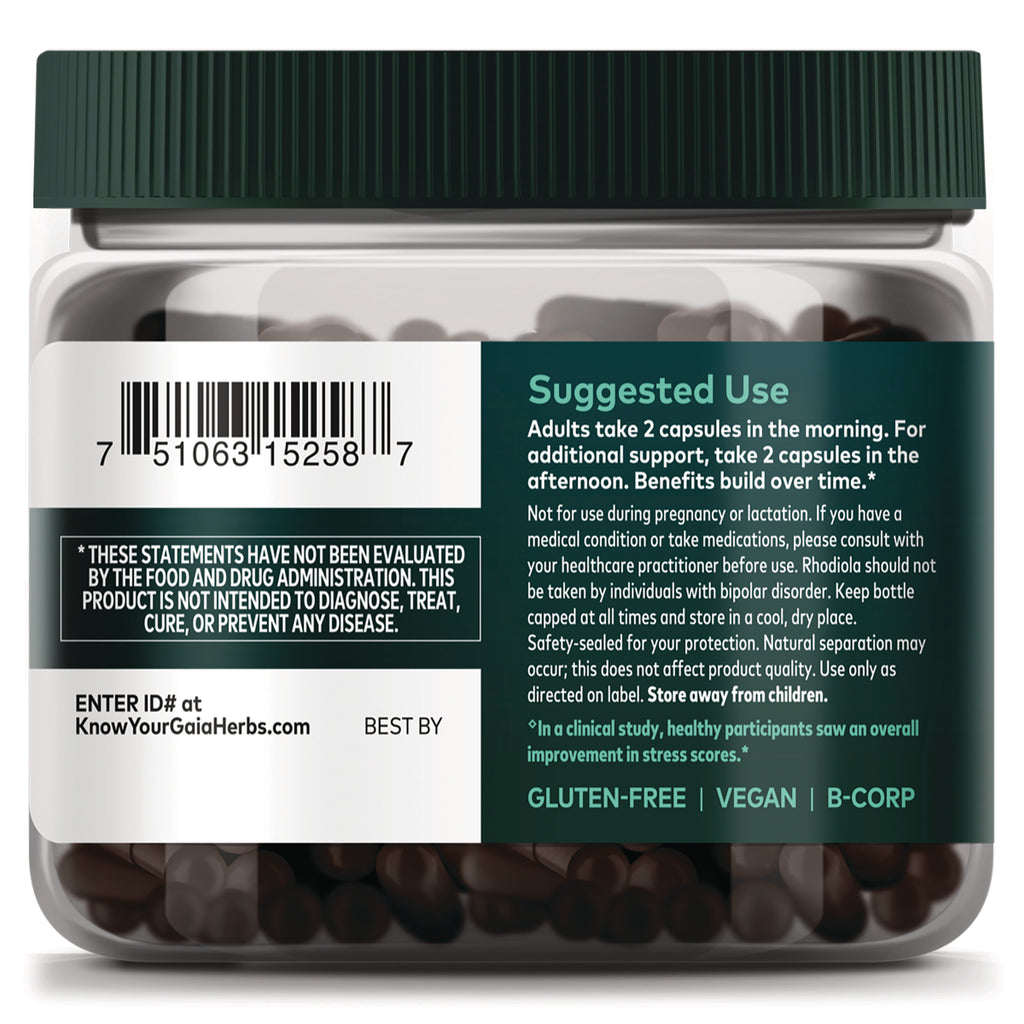 GH174 | back label showing suggested use directions, barcode, warnings, and gluten-free vegan B-Corp badges - Thumbnail