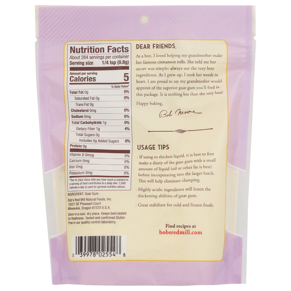 BOB304 | back of pink package showing Nutrition Facts panel, usage tips, and barcode - Thumbnail