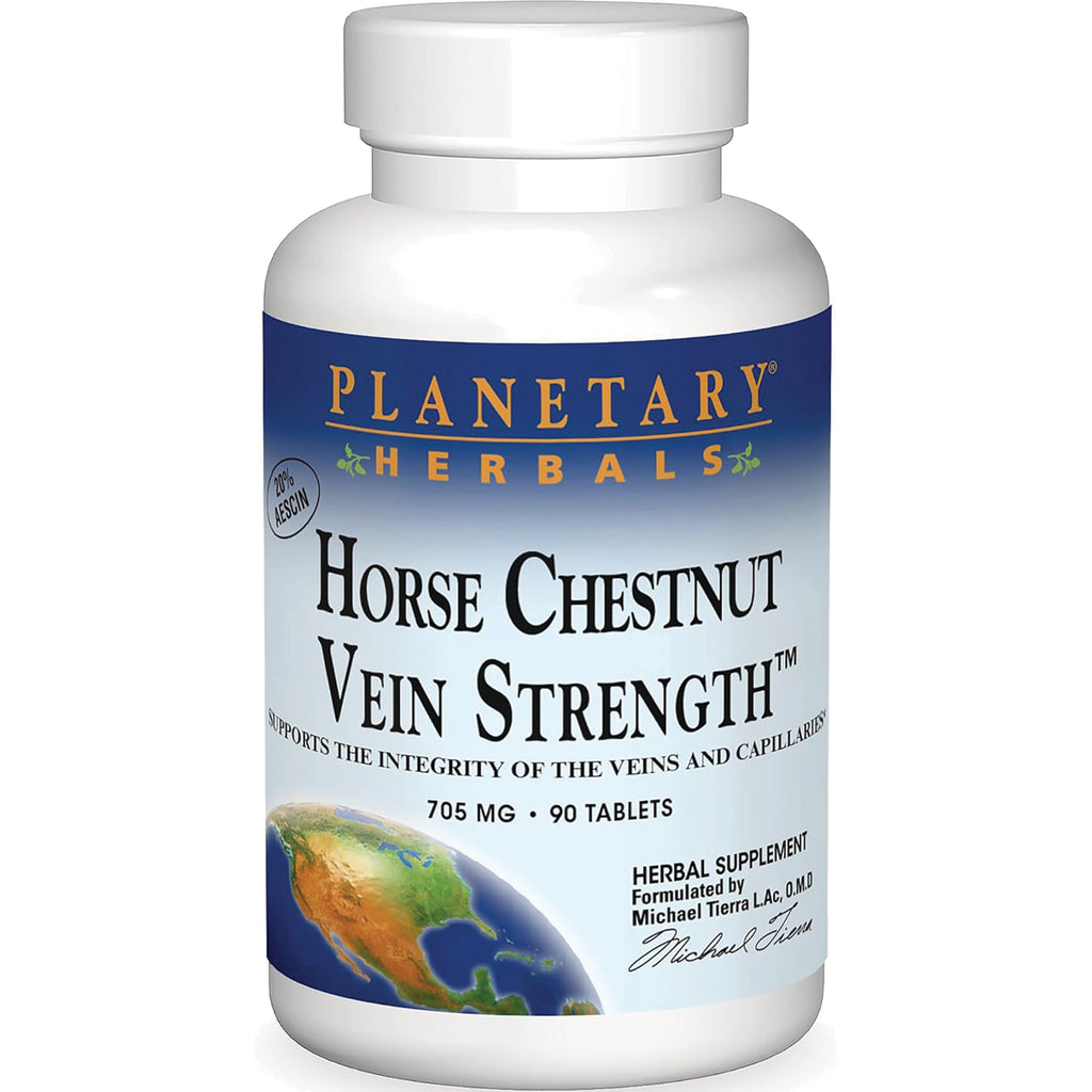 PF116 | Planetary Herbals Horse Chestnut Vein Strength supplement bottle front label, 705 mg, 90 tablets - Thumbnail