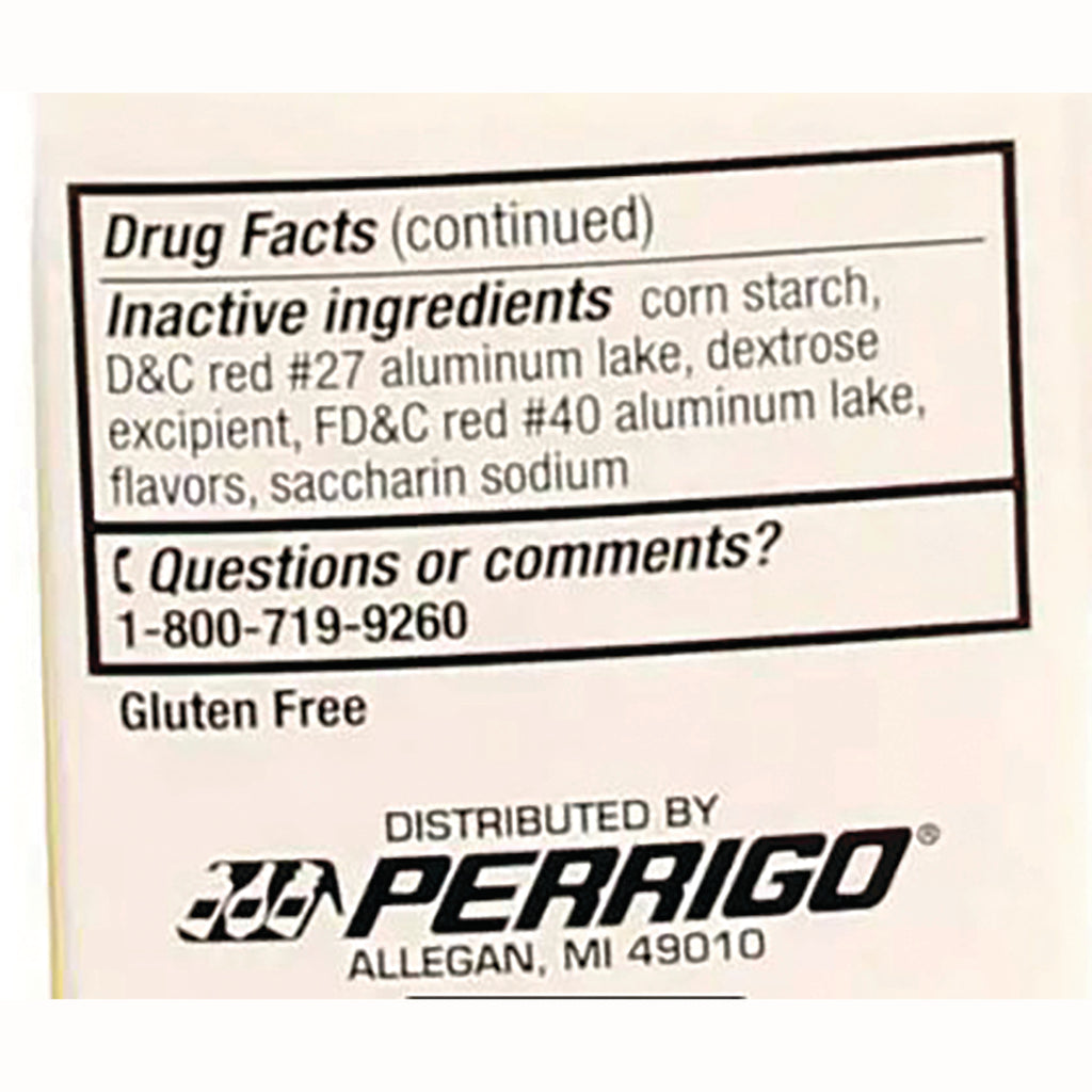 GDS015 | Drug Facts continued: inactive ingredients, Questions 1-800-719-9260, Gluten Free, Perrigo logo - Thumbnail