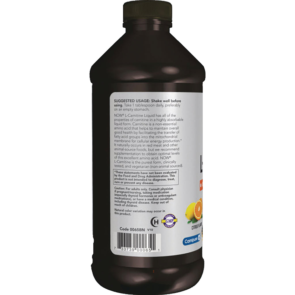 NWF323 | Back label of liquid supplement bottle showing usage directions, barcode, and citrus image - Thumbnail