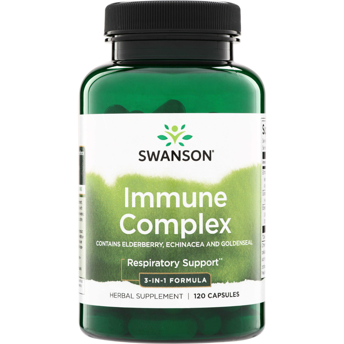 SWH137 | Swanson Immune Complex, Respiratory Support 3-in-1 Formula, elderberry, echinacea, goldenseal, 120 capsules