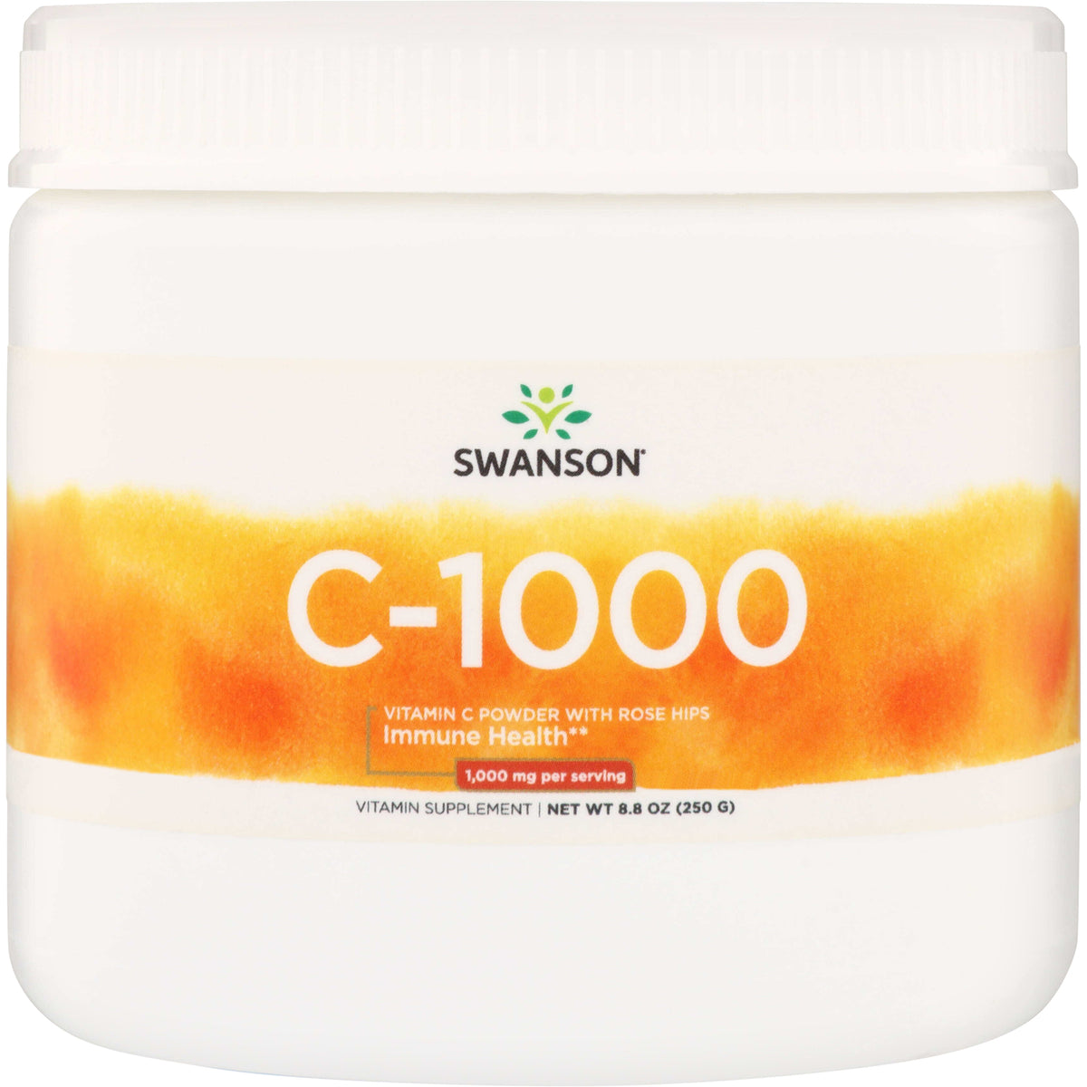 SW942 | Swanson C-1000 Vitamin C powder with rose hips, 1,000 mg per serving, 8.8 oz