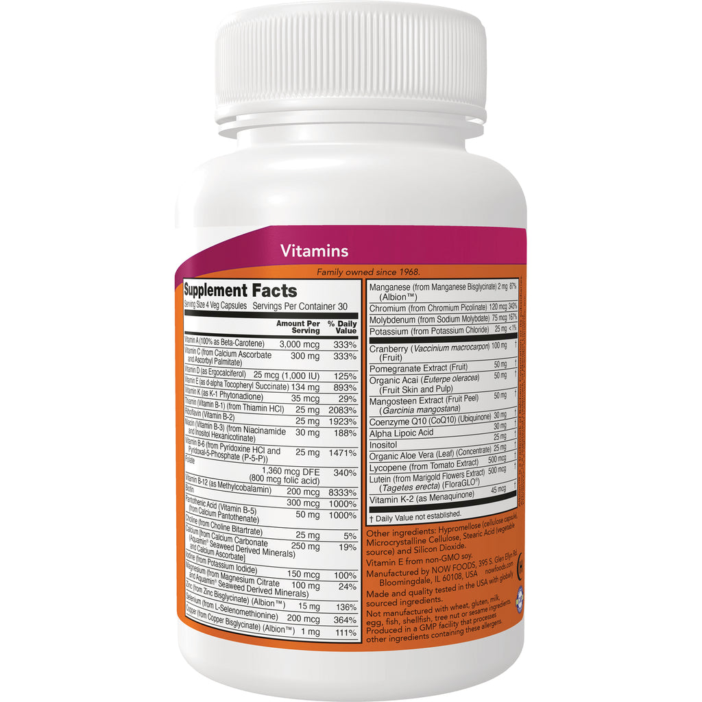 NWF476 | Supplement Facts label and ingredient panel on back of white vitamin bottle - Thumbnail