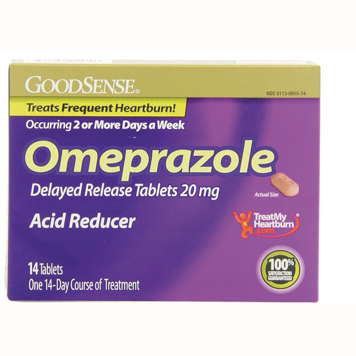 GDS012 | GoodSense Omeprazole delayed release tablets 20 mg purple front box, 14 tablets, acid reducer