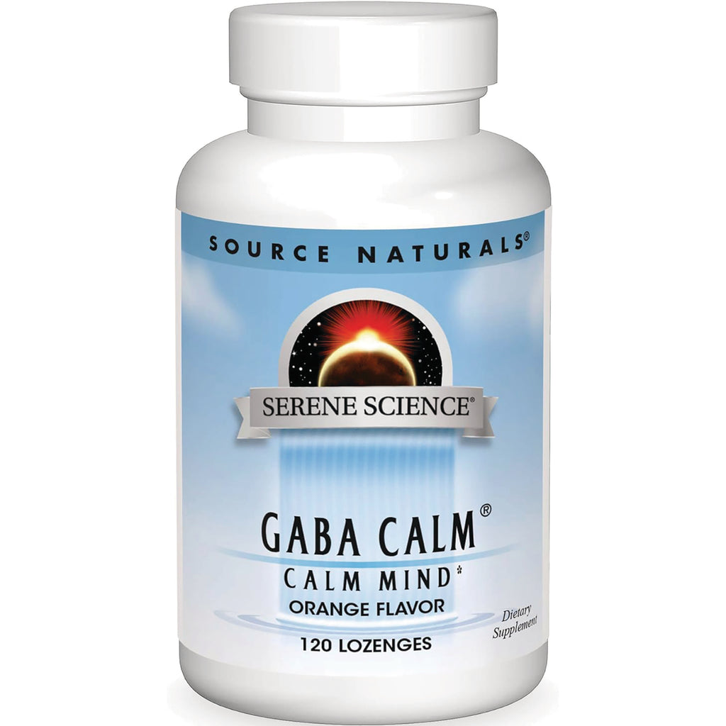 SN483 | Source Naturals Serene Science GABA Calm Calm Mind orange flavor, 120 lozenges - Thumbnail