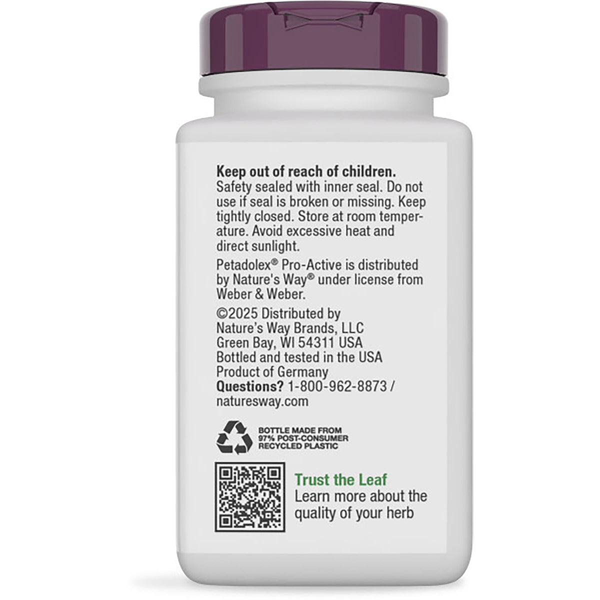 ET304 | Back label of supplement bottle reading Supports Healthy Brain Blood Vessel Relaxation, small print and barcode