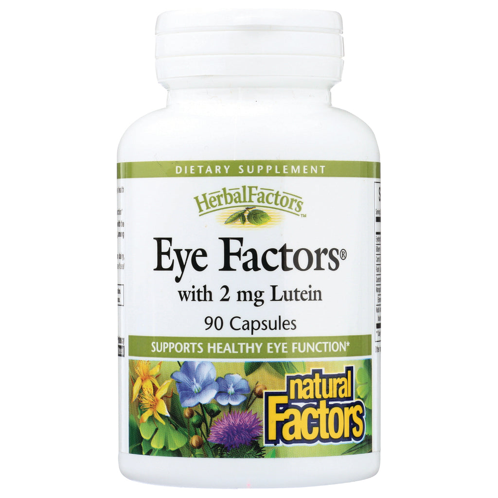 NFC131 | Eye Factors dietary supplement bottle, 90 capsules, 2 mg lutein, Natural Factors label - Thumbnail