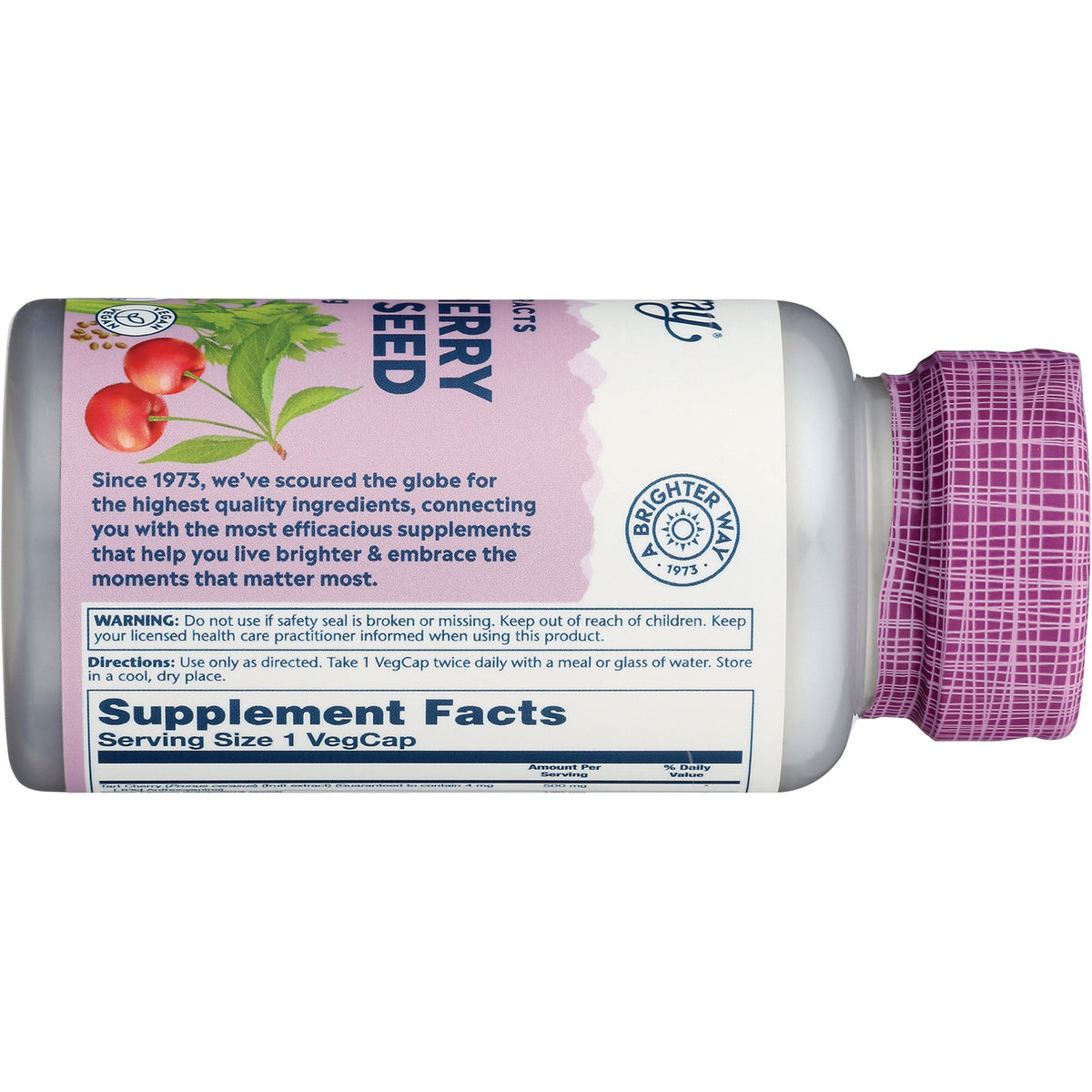 SLR495 | Back label with Supplement Facts, warning and directions
