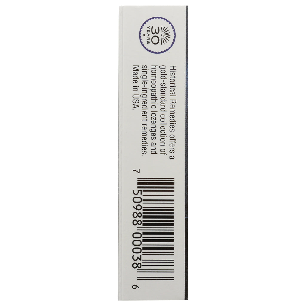 HLR002 | side panel showing barcode, small text reading Historical Remedies, Made in USA and a 30 years seal - Thumbnail