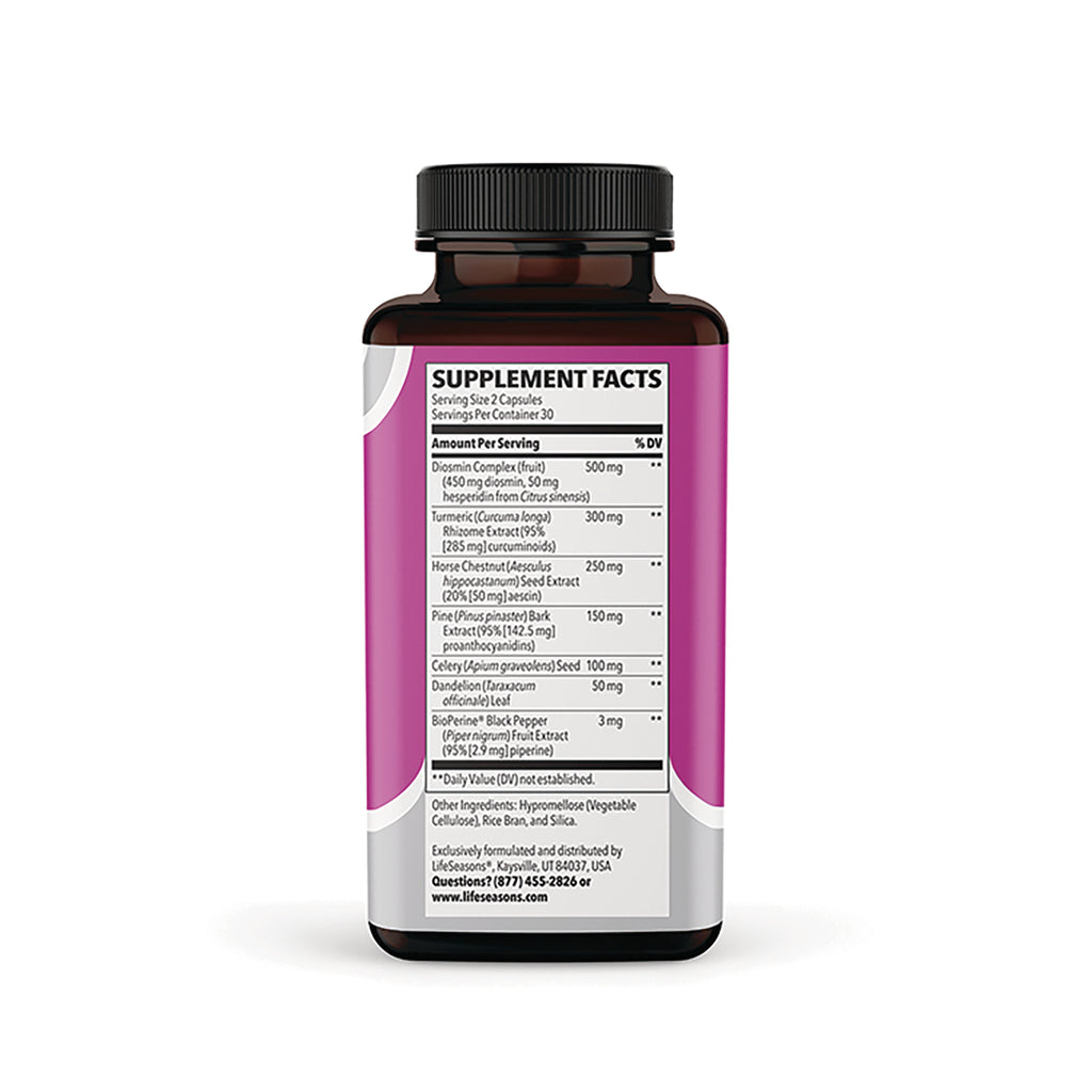 LSS009 | supplement facts label on back of brown supplement bottle showing ingredients and serving size - Thumbnail