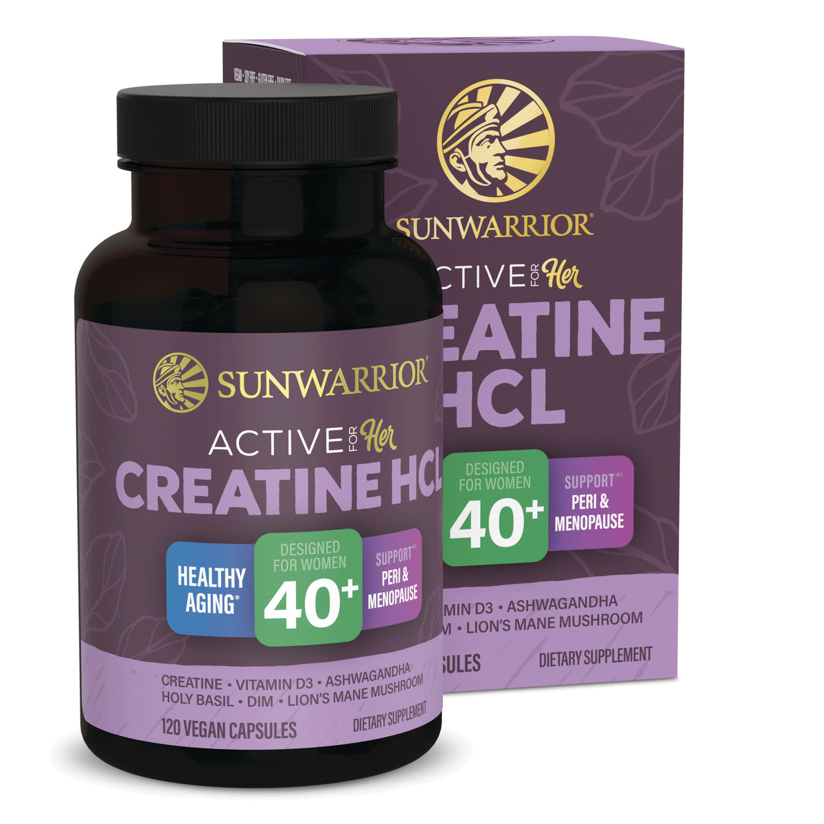 SNW070 | Sunwarrior Active for Her Creatine HCL, 120 vegan capsules, designed for women 40+