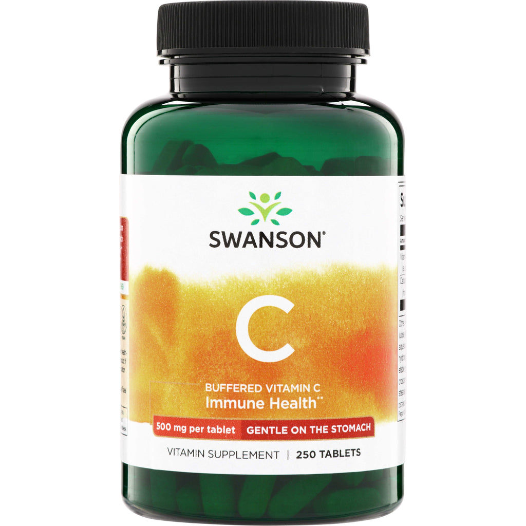 SW948 | Swanson Buffered Vitamin C tablets, Immune Health, 500 mg per tablet, gentle on the stomach, 250 tablets - Thumbnail