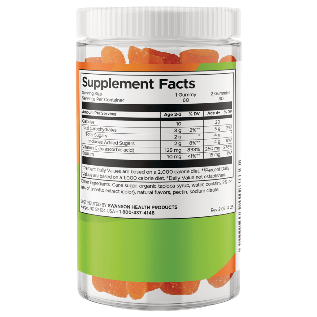 SW1883 | Supplement Facts label showing serving size, calories, sugars, vitamin C, and sodium - Thumbnail
